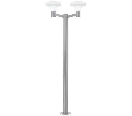SOUND Dobbelt Bedlampe i aluminium og plast H217 cm 2 x E27 - Hvid/Hvid