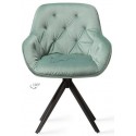 2 x Tara Rotérbare Spisebordsstole H84 cm velour - Sort/Junglegrøn