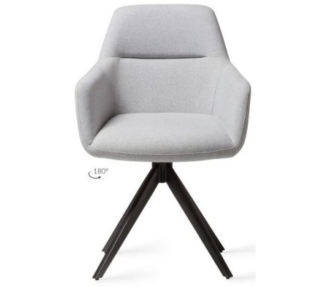 Se 2 x Kinko Rotérbare Spisebordsstole H84 cm polyester - Sort/Grå hos Lepong.dk