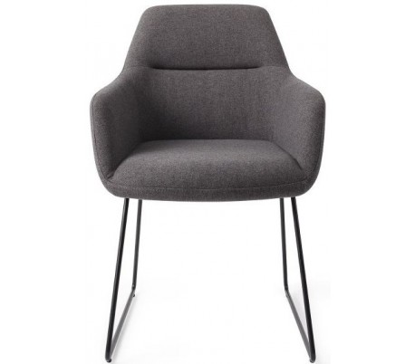 Se 2 x Kinko Spisebordsstole H84 cm polyester - Sort/Mørkegrå hos Lepong.dk