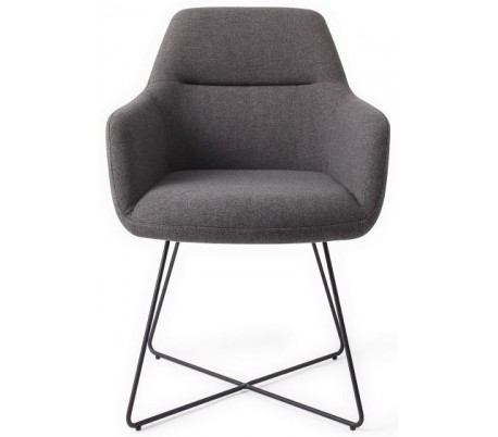 2 x Kinko Spisebordsstole H84 cm polyester - Sort/Grå