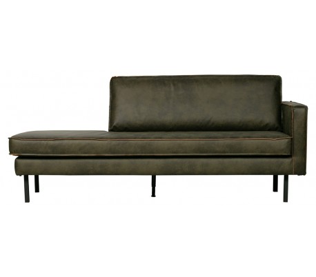 Daybed sofa i læder B203 cm - Armygrøn