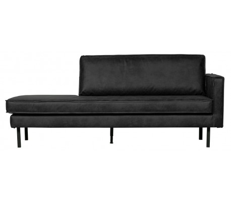 Daybed sofa i læder B203 cm - Vintage sort