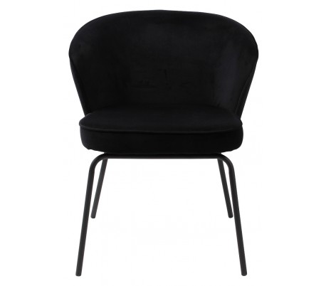 Billede af 2 x Spisebordsstole i velour H77 cm - Sort