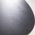 Ovalt spisebord i mangotræ og metal 200 x 100 cm - Sort