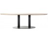 Ovalt spisebord i egetræ og metal 300 x 120 cm - Sort/Natur