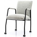 Spisebordsstol i polyester og metal H85 x B68 x D52 cm - Okker