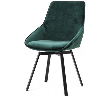 Billede af Beau spisebordsstol i velour og metal H87 cm - Grøn