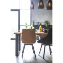 Beau spisebordsstol i velour og metal H87 cm - Grå
